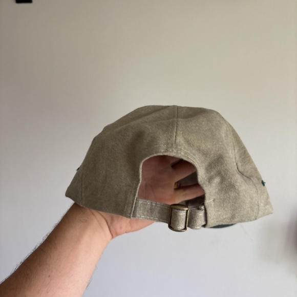 vintage 2 tone ice hockey hat trucker hat strapback brown green canada embroided - Picture 3 of 6